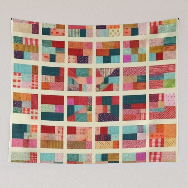 Item preview, Burlap Patchwork quilt  designed and sold by Roxburylane.