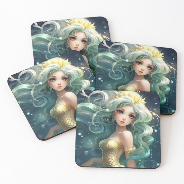 Item preview, A cartoon beautiful mermaid girl  designed and sold by aiphotosart.