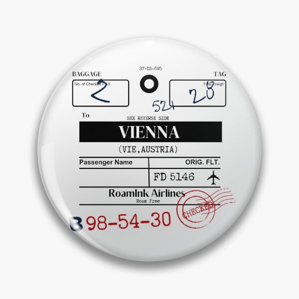 Item preview, Vienna (VIE) Austria Airline Luggage Tag designed and sold by RoamInk.