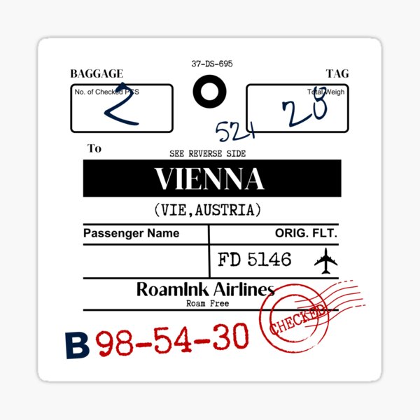 Item preview, Vienna (VIE) Austria Airline Luggage Tag designed and sold by RoamInk.