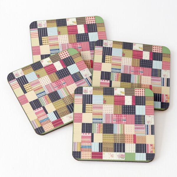 Item preview, Burlap Patchwork quilt  designed and sold by Roxburylane.