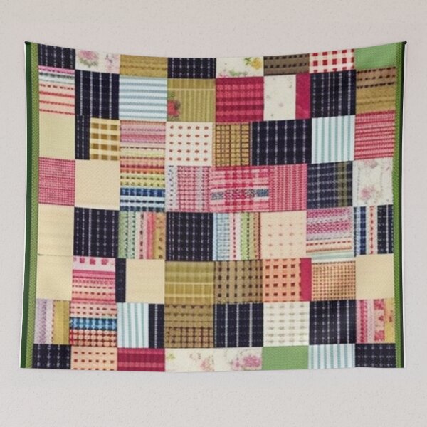 Item preview, Burlap Patchwork quilt  designed and sold by Roxburylane.