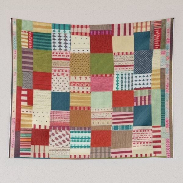 Item preview, Burlap Patchwork quilt  designed and sold by Roxburylane.