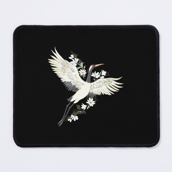 Item preview, crane bird in flight, white crane bird flying, crane bird designed and sold by GreyStanzione1.