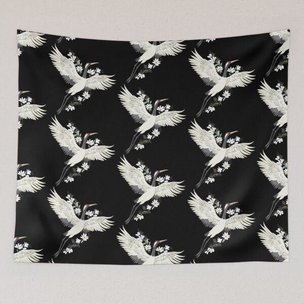 Item preview, crane bird in flight, white crane bird flying, crane bird designed and sold by GreyStanzione1.
