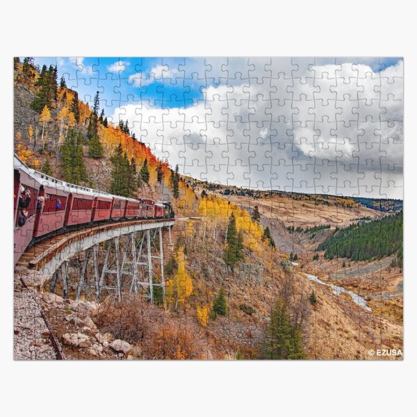 Item preview, “All Aboard” For The 1,000 Piece Jigsaw Puzzle Challenge ~ Comes In A Metal Gift/Storage Box. Also, It's “TIME” To Check Out The Matching 10.25” Wall Clock. designed and sold by MoreEZUSA-Here.