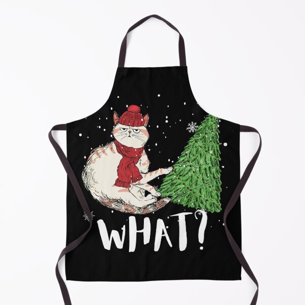 Item preview, Funny Tabby Cat Pushing Christmas Tree Over Cat What? designed and sold by Sukhumpan.