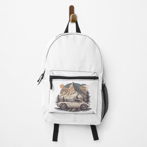 Item preview, Vintage Sports Car in Wilderness with Mountains and Sunset designed and sold by socoisl.