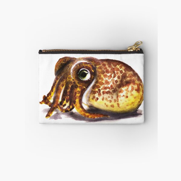 Item preview, Cute orange Spotted bobtail squid watercolour painting designed and sold by Funsize-Art.