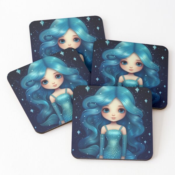 Item preview, A cartoon beautiful mermaid girl  designed and sold by aiphotosart.