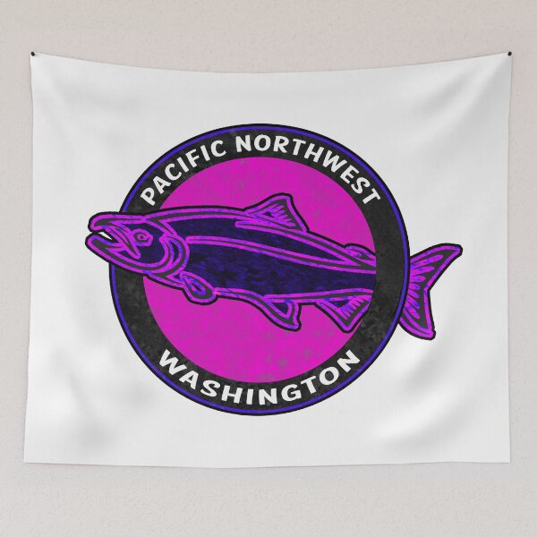 Item preview, Pacific Northwest Salmon Fish Washington designed and sold by Travel Time.