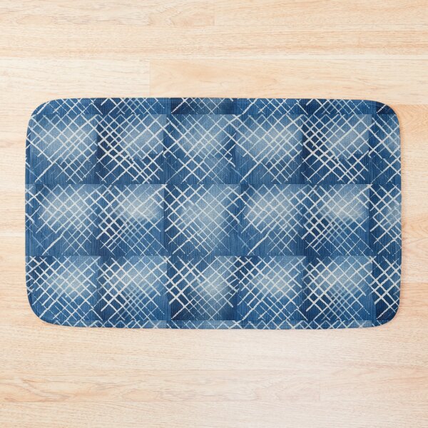 Item preview, Shibori Indigo Mudcloth Quilt Patchwork Pattern No1 designed and sold by Atomura.