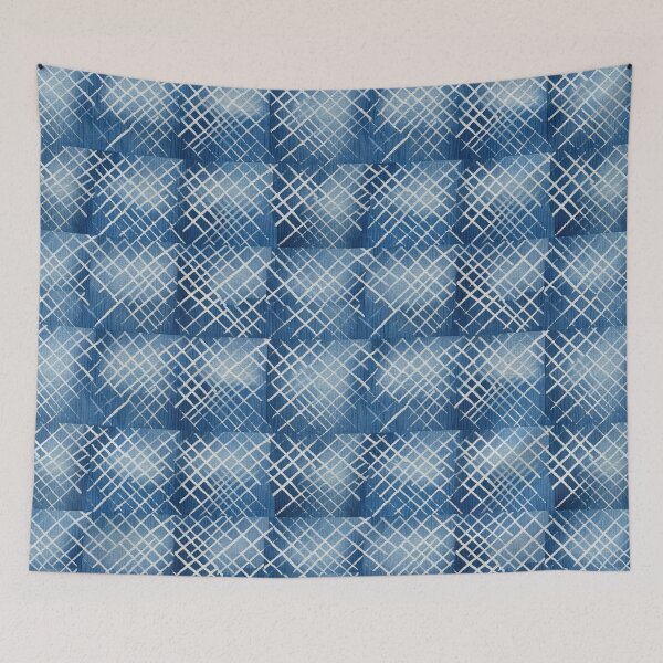Item preview, Shibori Indigo Mudcloth Quilt Patchwork Pattern No1 designed and sold by Atomura.