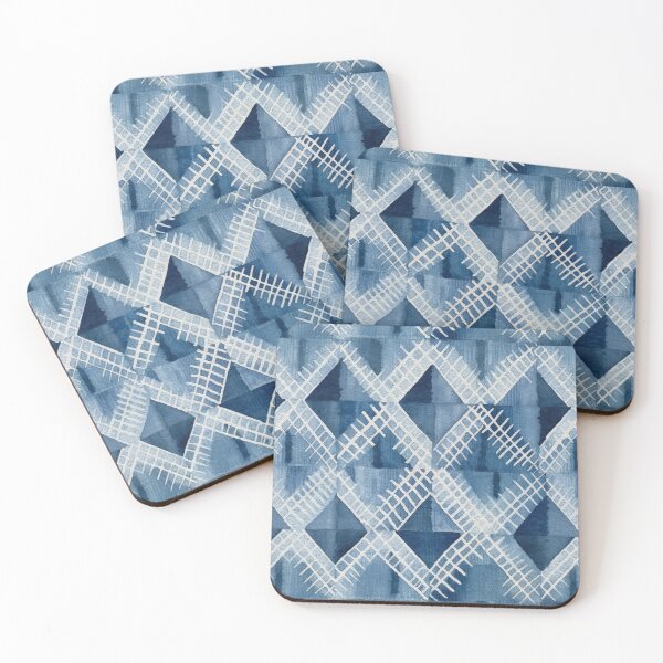 Item preview, Shibori Indigo Mudcloth Quilt Patchwork Pattern No2 designed and sold by Atomura.