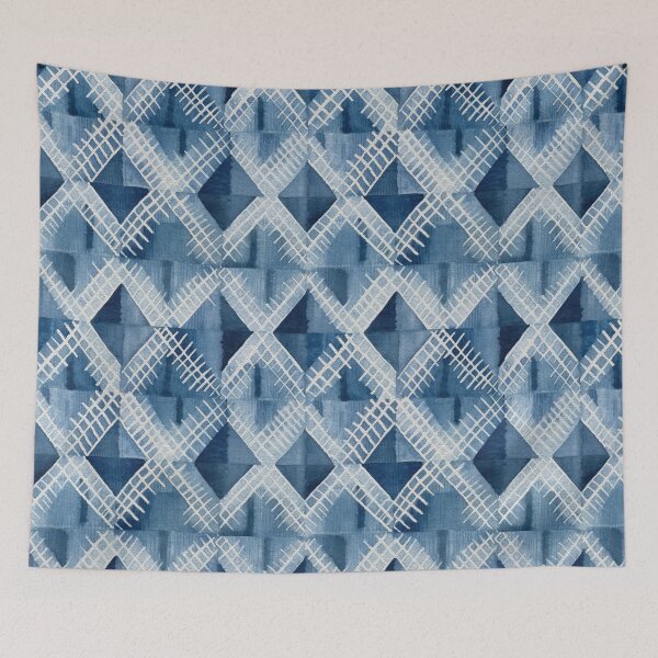 Item preview, Shibori Indigo Mudcloth Quilt Patchwork Pattern No2 designed and sold by Atomura.