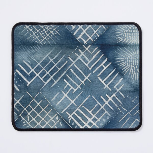 Item preview, Shibori Indigo Mudcloth Quilt Patchwork Pattern No3 designed and sold by Atomura.