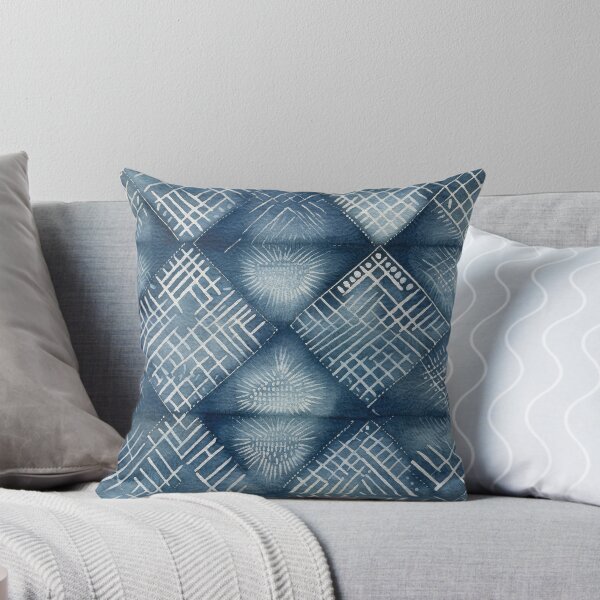 Item preview, Shibori Indigo Mudcloth Quilt Patchwork Pattern No3 designed and sold by Atomura.