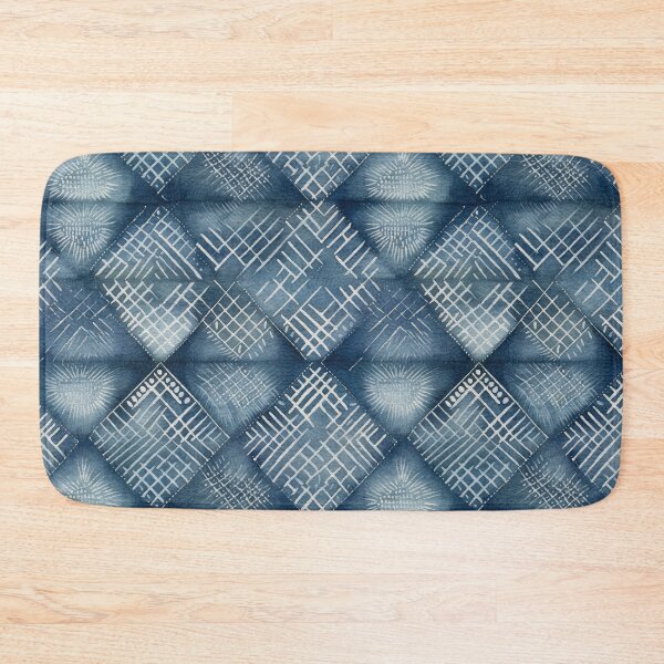 Item preview, Shibori Indigo Mudcloth Quilt Patchwork Pattern No3 designed and sold by Atomura.