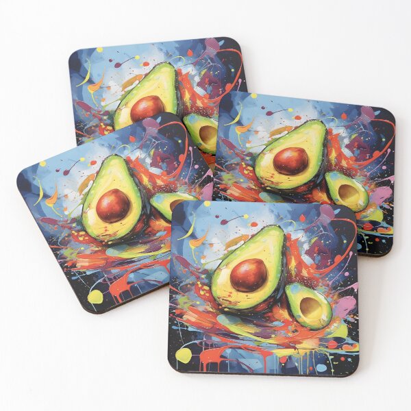 Item preview, Colorful avocado painting designed and sold by inkArtistryfine.