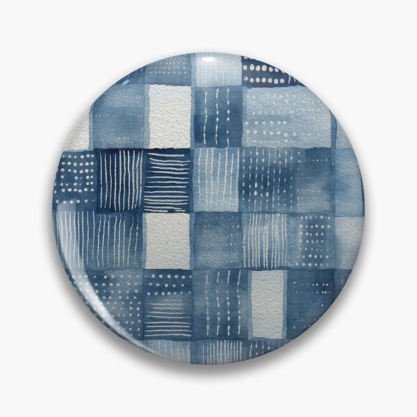 Item preview, Shibori Indigo Mudcloth Quilt Patchwork Pattern No4 designed and sold by Atomura.