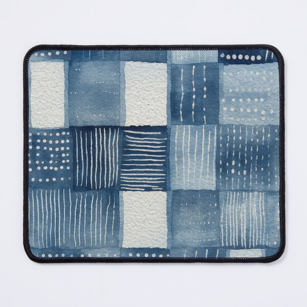 Item preview, Shibori Indigo Mudcloth Quilt Patchwork Pattern No4 designed and sold by Atomura.