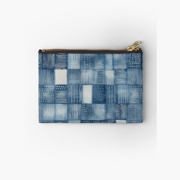 Item preview, Shibori Indigo Mudcloth Quilt Patchwork Pattern No4 designed and sold by Atomura.