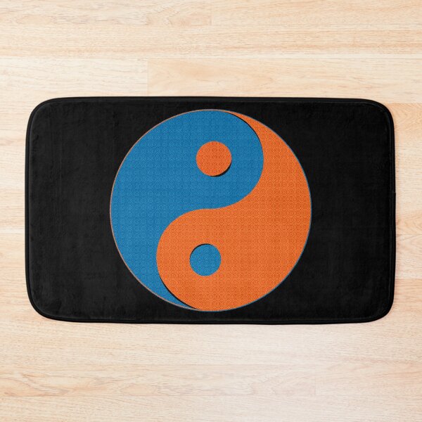 Item preview, Yin Yang symbol design in orange and blue mosaic pattern designed and sold by DaveDanchuk.