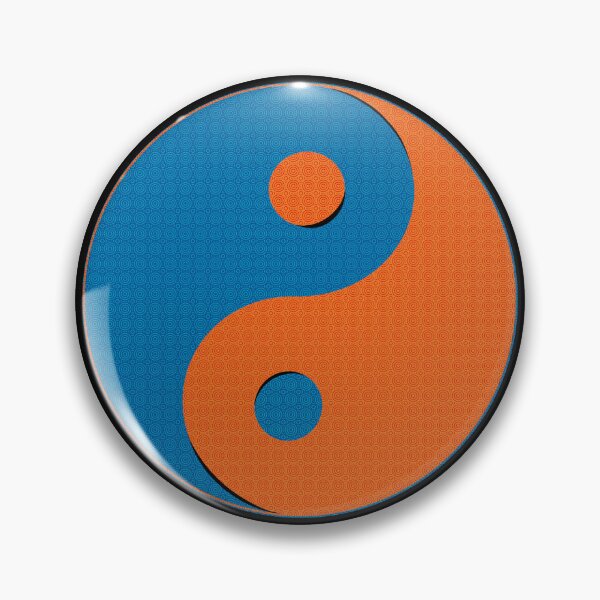 Item preview, Yin Yang symbol design in orange and blue mosaic pattern designed and sold by DaveDanchuk.
