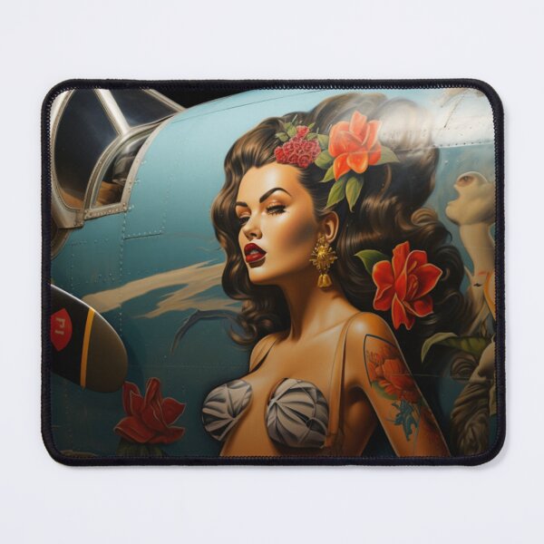 Item preview, Woman on the Nose - WW2 Bomber nose art -re imagined designed and sold by shakespeare1212.