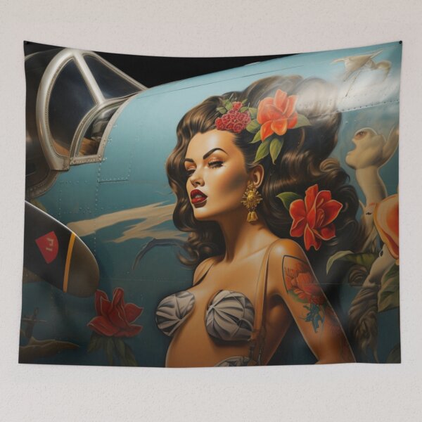 Item preview, Woman on the Nose - WW2 Bomber nose art -re imagined designed and sold by shakespeare1212.