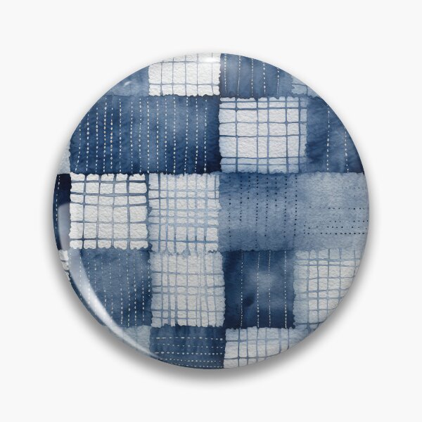 Item preview, Shibori Indigo Mudcloth Quilt Patchwork Pattern No5 designed and sold by Atomura.