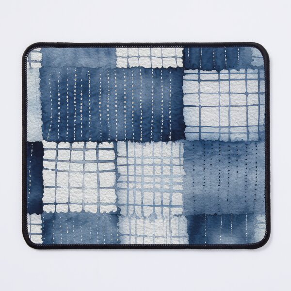 Item preview, Shibori Indigo Mudcloth Quilt Patchwork Pattern No5 designed and sold by Atomura.