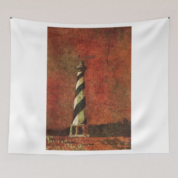 Item preview, Watercolor batik painting of Cape Hatteras lighthouse- North Carolina designed and sold by rfoxphoto.