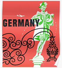 Vintage Germany Airline Travel Poster