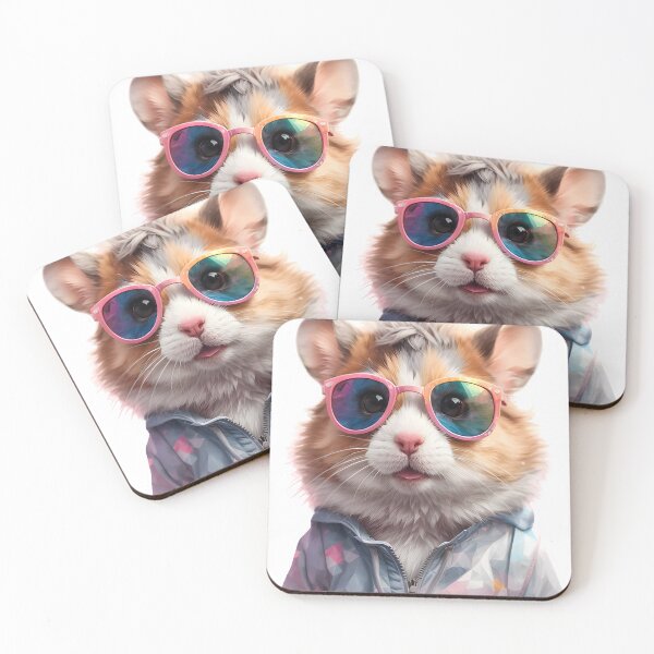 Item preview, Colorful Hamster with Sunglasses: Whimsical Style Art ,hamster lovers designed and sold by ratchawoot.