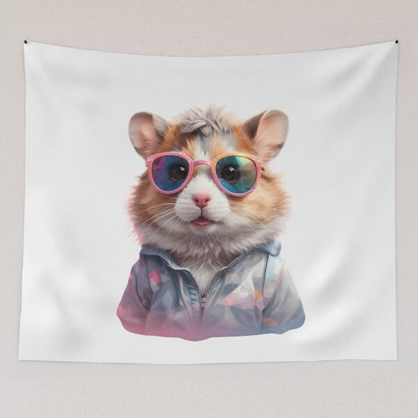 Item preview, Colorful Hamster with Sunglasses: Whimsical Style Art ,hamster lovers designed and sold by ratchawoot.