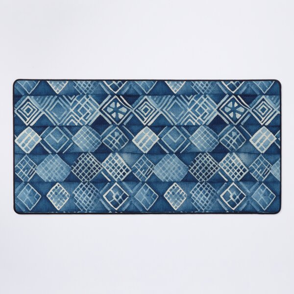 Item preview, Shibori Indigo Mudcloth Quilt Patchwork Pattern No6 designed and sold by Atomura.