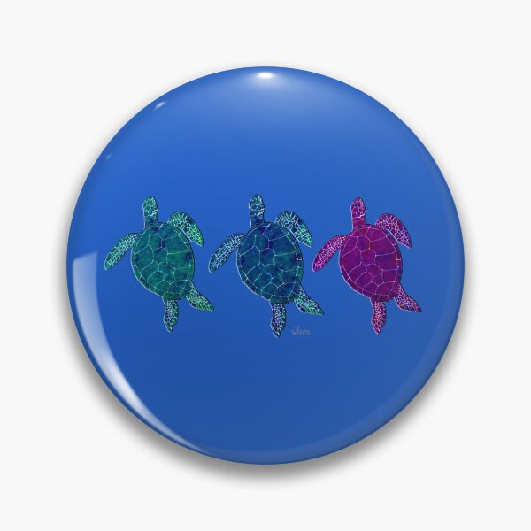 Item preview, Sea Turtles 6C green blue purple designed and sold by mandalafractal.