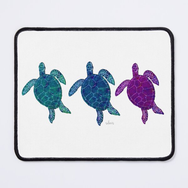 Item preview, Sea Turtles 6C green blue purple designed and sold by mandalafractal.