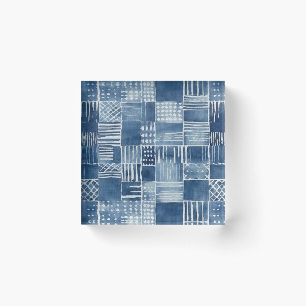 Item preview, Shibori Indigo Mudcloth Quilt Patchwork Pattern No8 designed and sold by Atomura.