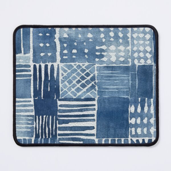 Item preview, Shibori Indigo Mudcloth Quilt Patchwork Pattern No8 designed and sold by Atomura.