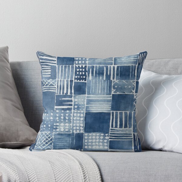 Item preview, Shibori Indigo Mudcloth Quilt Patchwork Pattern No8 designed and sold by Atomura.