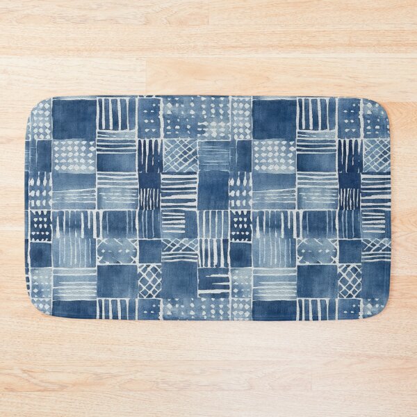 Item preview, Shibori Indigo Mudcloth Quilt Patchwork Pattern No8 designed and sold by Atomura.