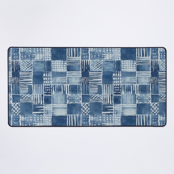 Item preview, Shibori Indigo Mudcloth Quilt Patchwork Pattern No8 designed and sold by Atomura.
