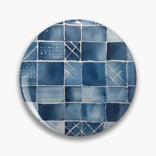 Item preview, Shibori Indigo Mudcloth Quilt Patchwork Pattern No9 designed and sold by Atomura.