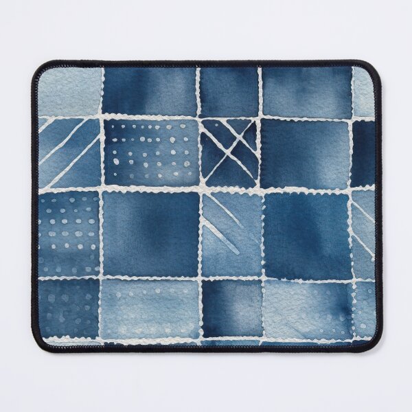 Item preview, Shibori Indigo Mudcloth Quilt Patchwork Pattern No9 designed and sold by Atomura.