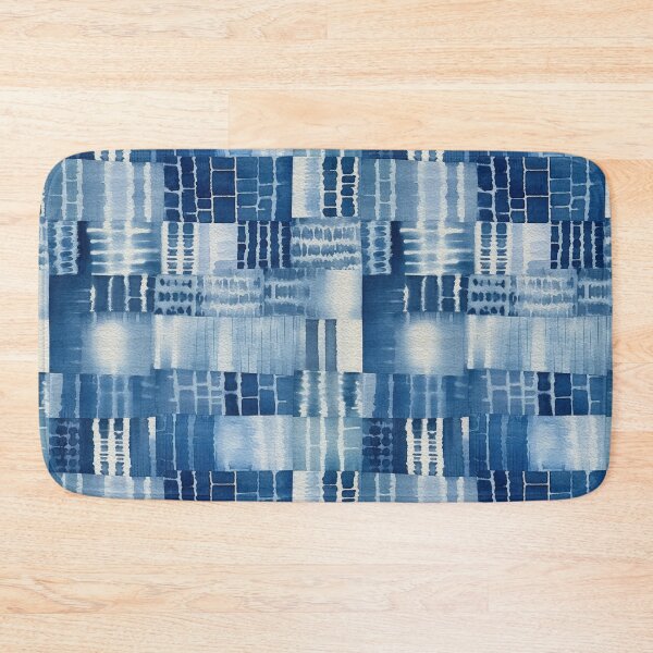 Item preview, Shibori Indigo Mudcloth Quilt Patchwork Pattern No10 designed and sold by Atomura.