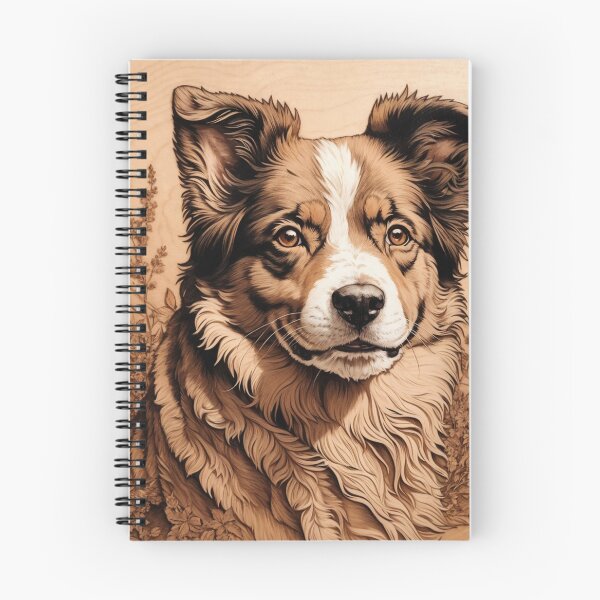 Item preview, Australian Shepherd Portrait: The Warmth of Wood (Pyro Pets Art - 002) designed and sold by pyropetsart.