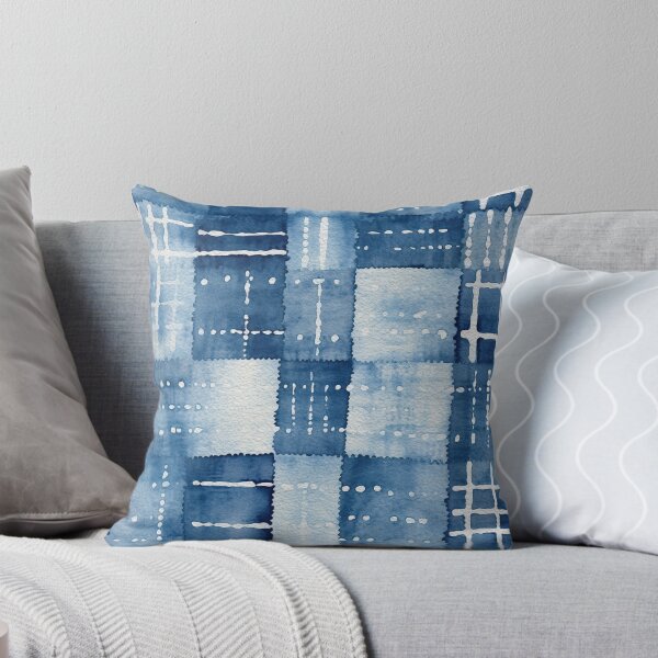 Item preview, Shibori Indigo Mudcloth Quilt Patchwork Pattern No11 designed and sold by Atomura.