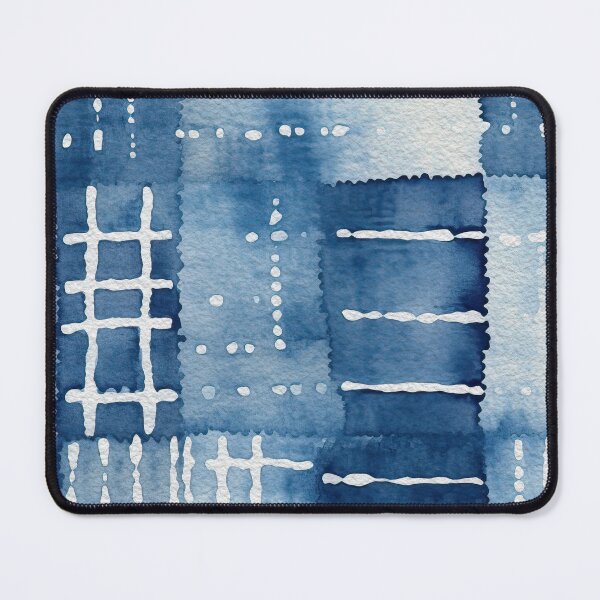 Item preview, Shibori Indigo Mudcloth Quilt Patchwork Pattern No11 designed and sold by Atomura.